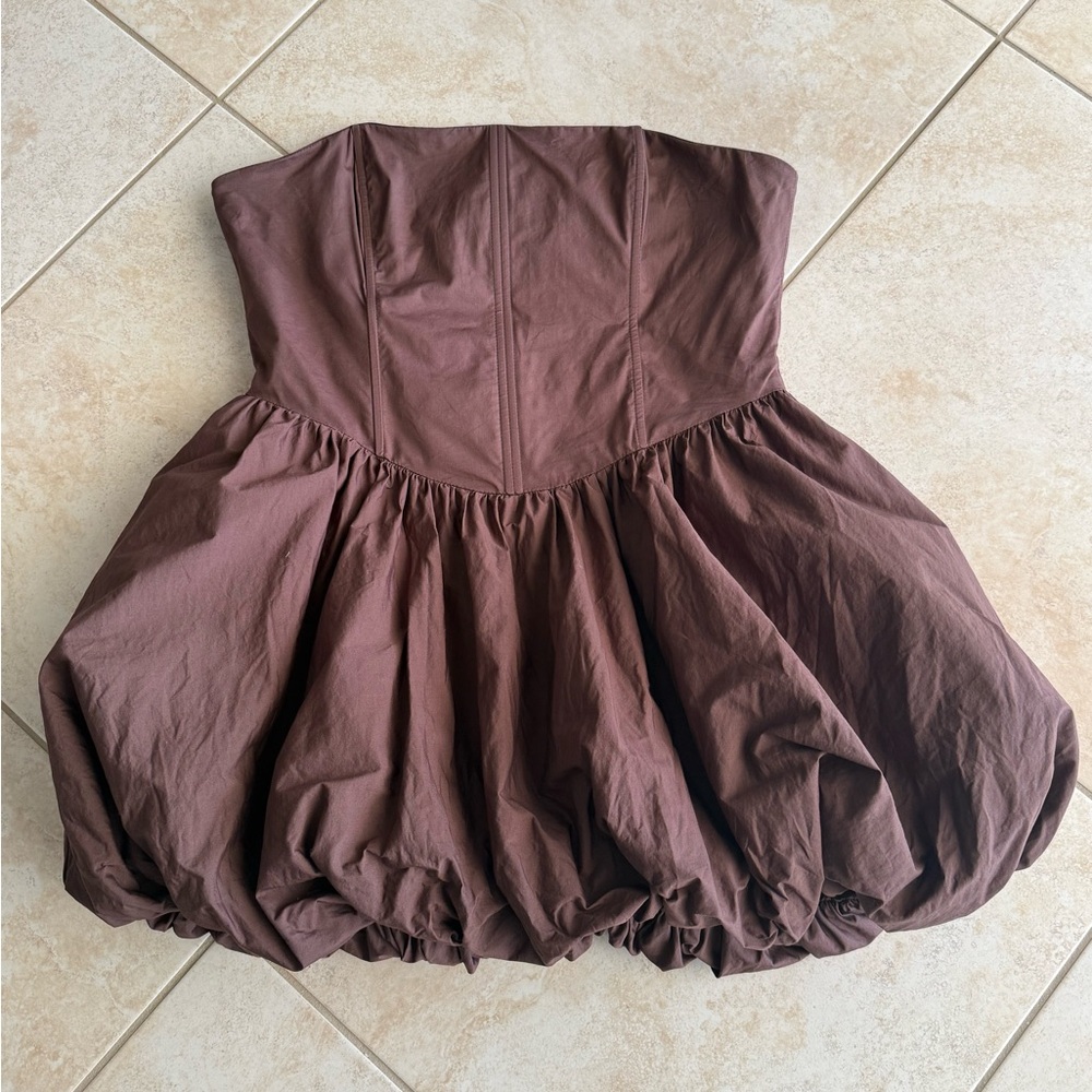 Elegant Brown Women's Corset Mini Dress